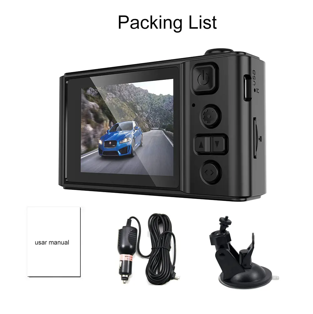 TAVIN Car Dvr Dash Cam Dual Lens Recorder 2 inch Rearview Mirror Full HD 1080P Night Vision Camera 24H Parking Auto Video | Автомобили и