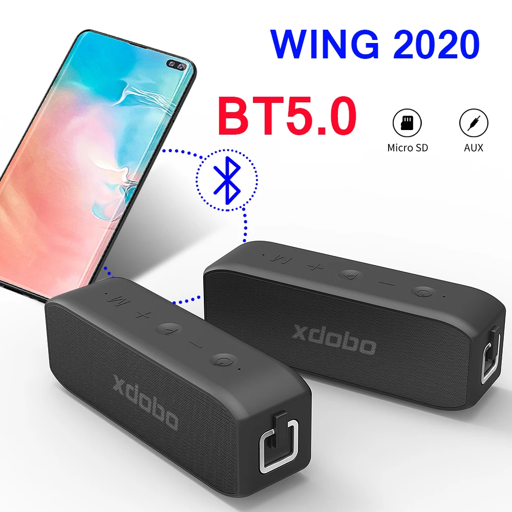 Беспроводной водонепроницаемый сабвуфер WING 2020 20 Вт HIFI колонки Bluetooth совместимая