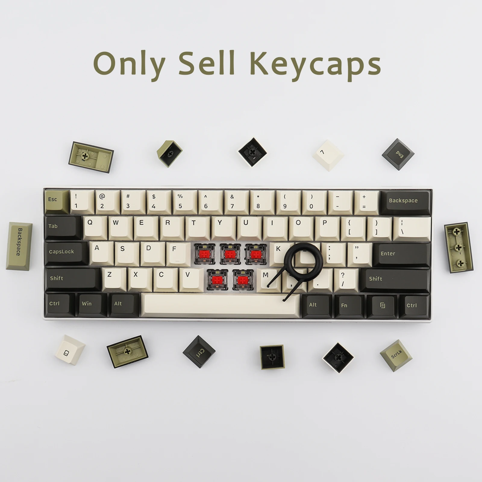 Колпачки для клавиатуры Double Shot GMK Olive 150 Cherry Profile толстые колпачки клавиш MX Switch