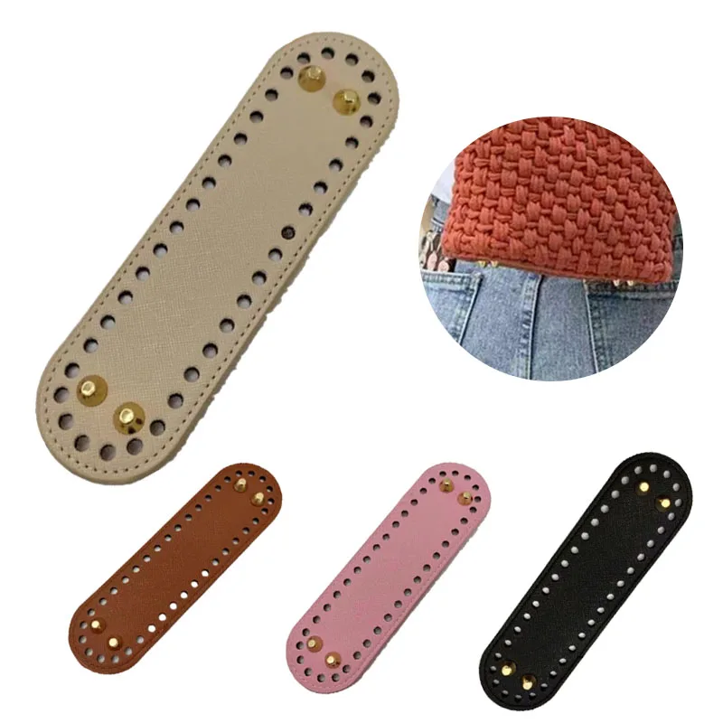 

18*5cm Oval Long Bottom for Knitting Bag PU Leather 38 Holes Bottom for Women Handbag Handmade DIY Bag Accessories