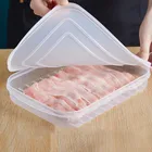 Пластиковый хранитель для бекона с крышками, герметичные контейнеры для хранения еды для холодильника, для тонкой резки мяса, для сохранения сыра