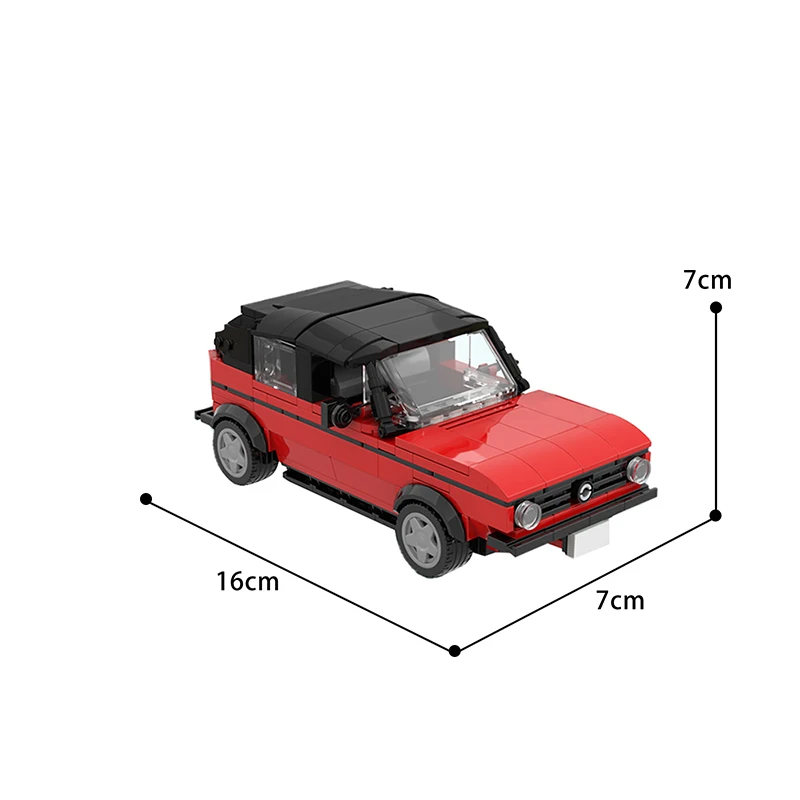 

2021 New MOC Classic Volkswagen Black Red Handover Golf Sports Car Off road Vehicle Building Blocks Kit Racing Vehicle Brick Toy