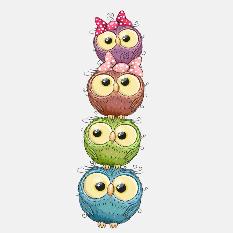 

Personality A Pile of Colored Cartoon Owls Car Stickers Accessories Motorcycle Cover Scratches Waterproof PVC 18cm*6cm