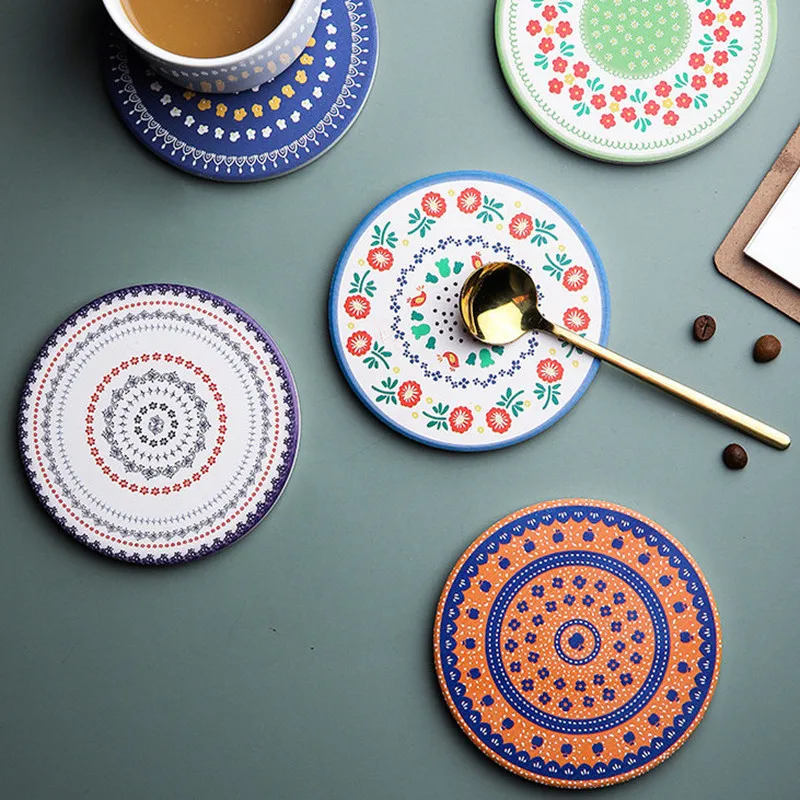 

Diatomite Table Mats Drink Coaster Table Placemats Creative Coffee Mug Cup Coasters Waterproof Heat-resistant Nonslip Pads