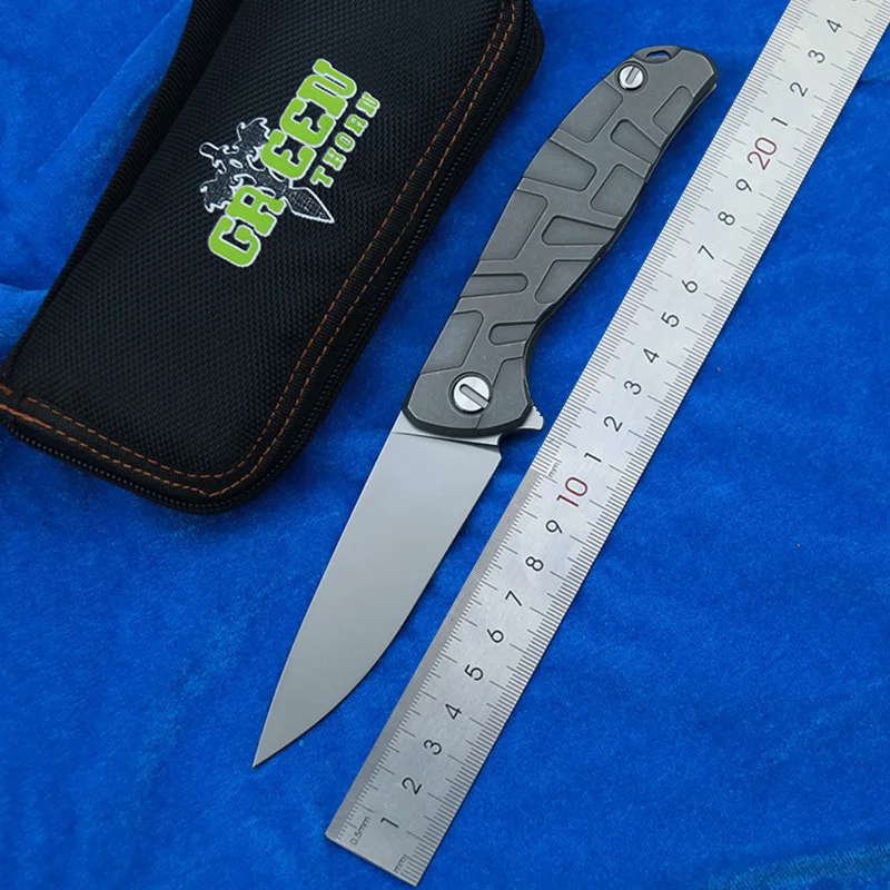 

Складной нож Green thorn Flipper, карманный складной резец с титановой ручкой, лезвие 95 K110, для кухни, походов, охоты, фруктов, повседневный инструмент