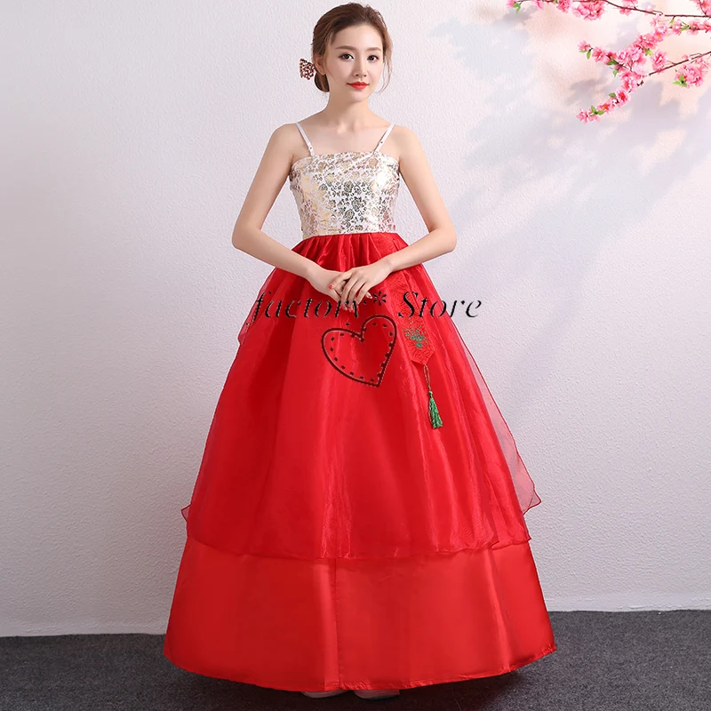 Женский костюм в Корейском стиле корейский вышитый традиционный для вокала