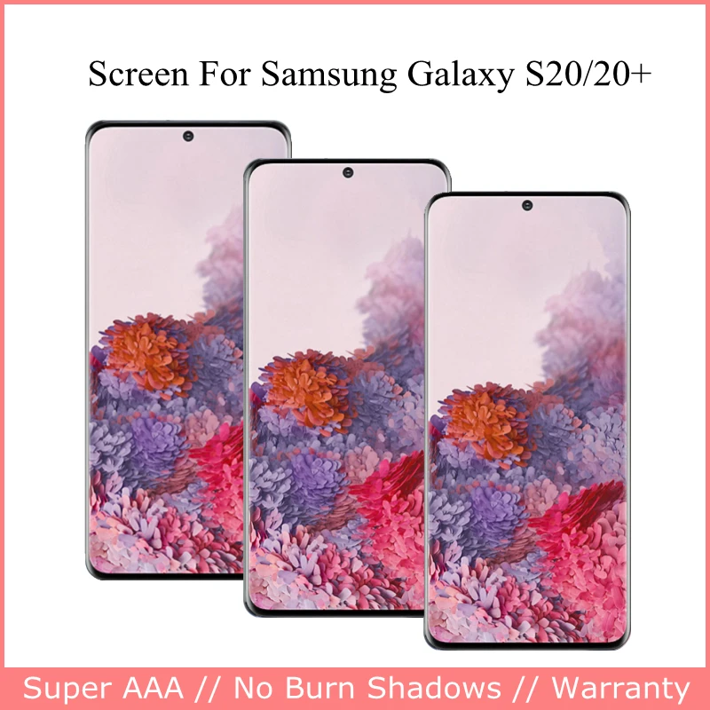 

A+ AMOLED LCD Screen Pantalla For Samsung Galaxy S20 G980 G980F G980F/DS Ecran Display Touch Digitizer S20+ Plus G985 G985F