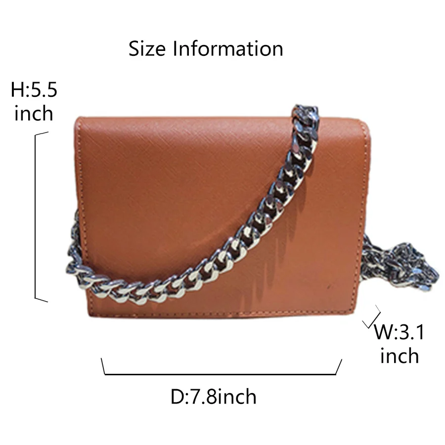 

Small Square Women's Bag Chain Magnetic Buckle Crossbody Bags Solid Color Lady Shoulder Bag Casual Fashion Bags For Women 2020