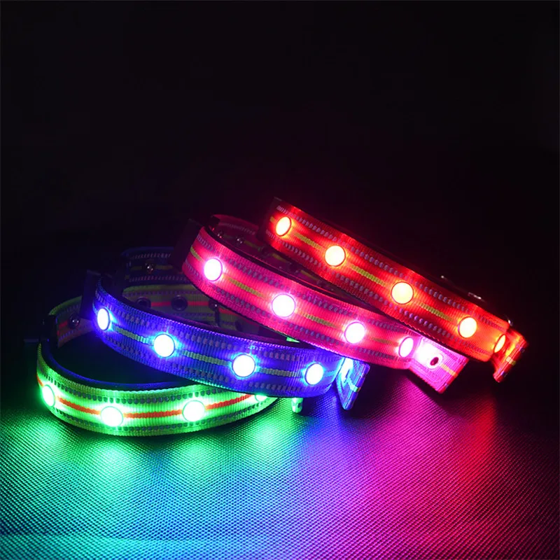

Magnetic USB Charging Led Dog Collar Anti-Lost Waterproof Collar For Dogs Puppies Dog Collars Leads LED Supplies Pet Products
