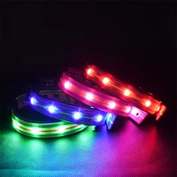 magnetic usb charging led dog collar anti lost waterproof collar for dogs puppies dog collars leads led supplies pet products