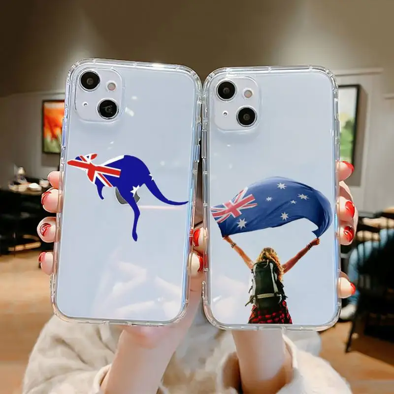 

Australian flag Phone Case Clear Transparent for iPhone 11 12 13 mini pro XS MAX 8 7 6 6S Plus X 5S SE XR 2020