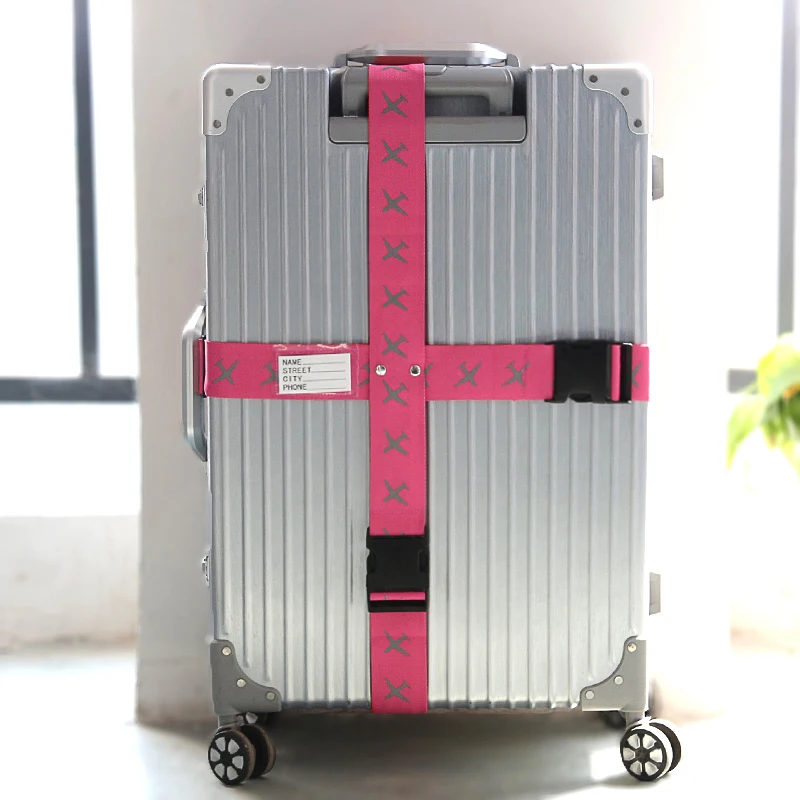 Corss Safety Straps For Travel Luggage Nylon Adjustable Buckle Suitcase Protective Belt Travel Accessories Suitcase Packing Belt