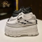 Женские кроссовки в европейском стиле, белые кроссовки на платформе, новинка 2021, Осенняя обувь из натуральной кожи, женские кроссовки