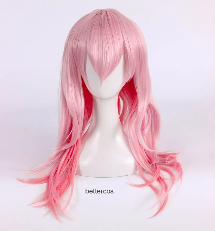 Парик для косплея Super Sonico Supersonico длиной 60 см розовый термостойкий синтетический