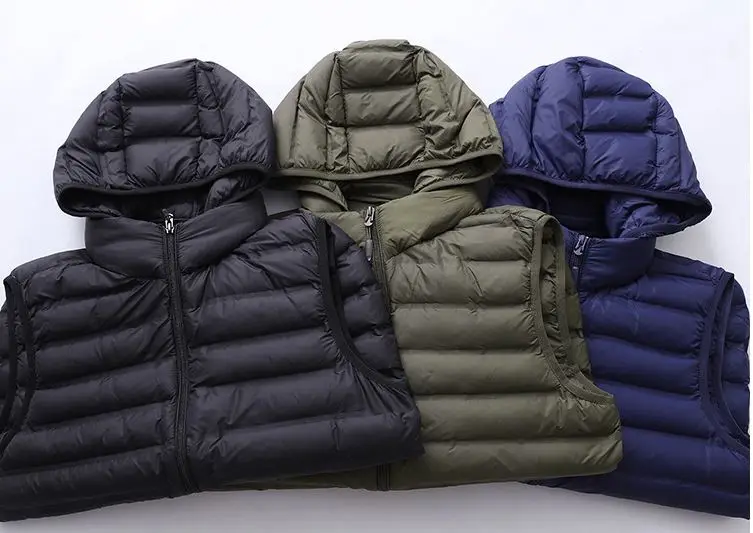 

Men Hooded Vest Detachable Hat Casual Waistcoat Men's Sleeveless Jacket Outwear Warm Coats Windproof