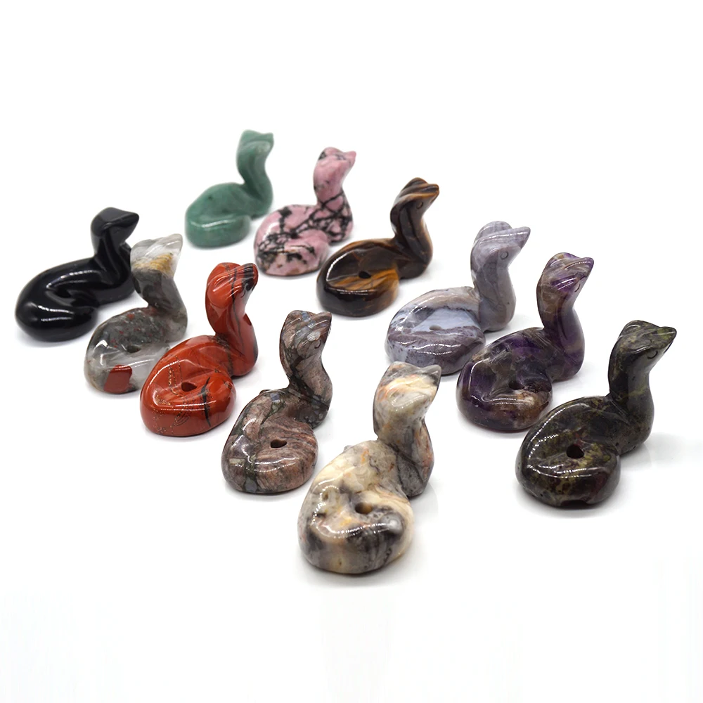 Статуэтка змеи из натурального камня 2 дюйма исцеляющий Кристалл Рейки аметист