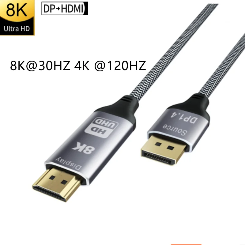 Порт дисплея в HDMI 8K @ 30HZ 4K 120HZ 60Hz 30Hz 1080P DP для проектора PS4 PC ноутбук к порту |