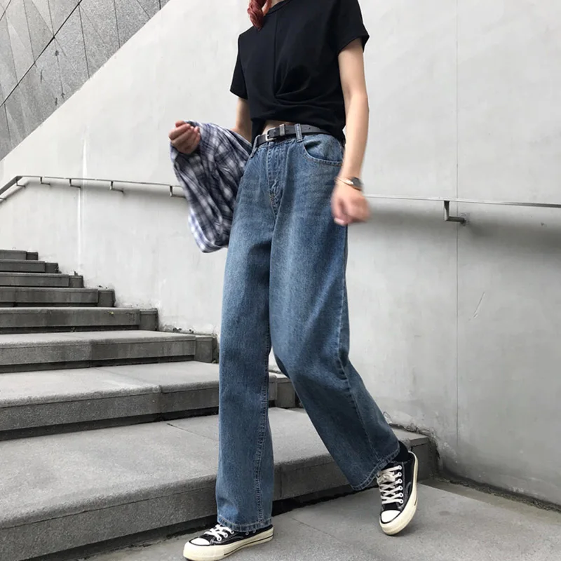 

Jeans Women Vintage Wide Leg Trousers Womens Denim Classic Elegant All-match Ladies BF Ulzzang Hip-Hop Casual Fashion Simple New