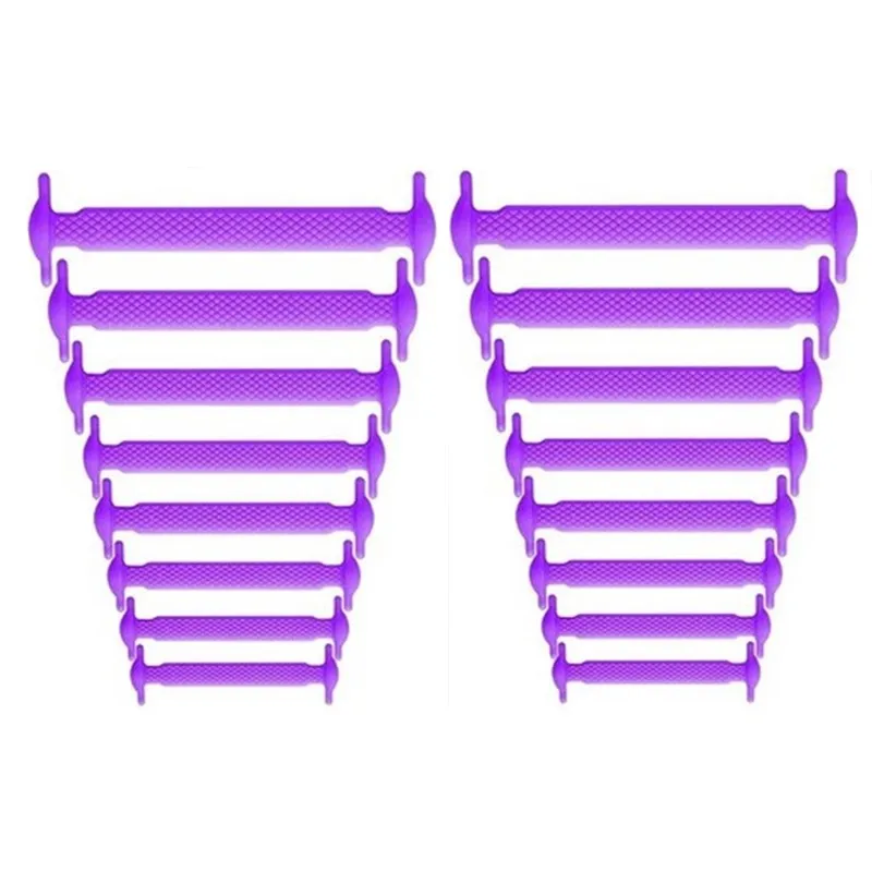 Purple 8 пар/компл. силиконовые шнурки для детей и взрослых Многофункциональный эластичная обувь с гирлянды светодиодные шнурки без завязок для детей и взрослых; ботинки со шнурками; - Цвет: Purple