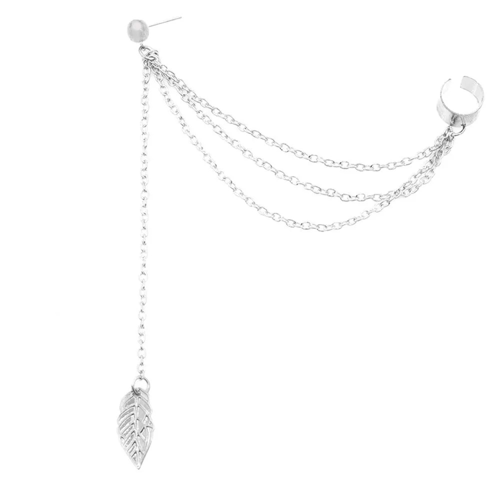

1piece New Fashion Punk Style Women Leaf Chain Long Tassel Drop Earrings Lovely Gift Jewelry Pendientes Boucle Oreille Femme