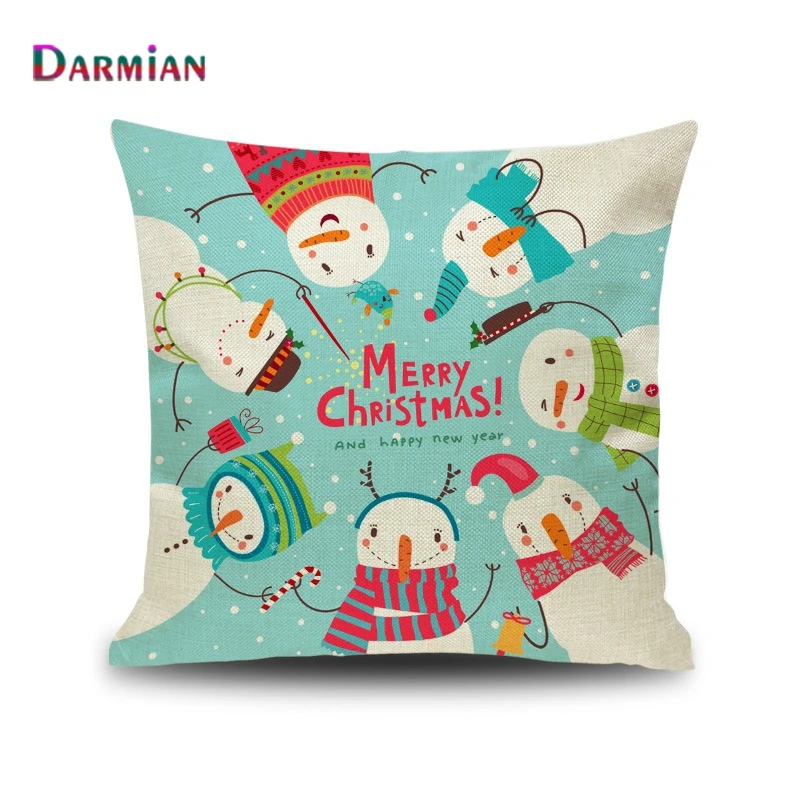Синяя Рождественская серия льняная обнимающая наволочка оптовая продажа