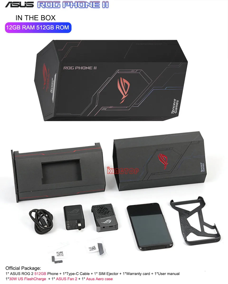 Мобильный телефон ASUS ROG Phone 2 с глобальной прошивкой 6,59 ”8G 128G Snapdragon 855 Plus 2,96 Ghz 48MP Android 9 6000mAh NFC игровой телефон