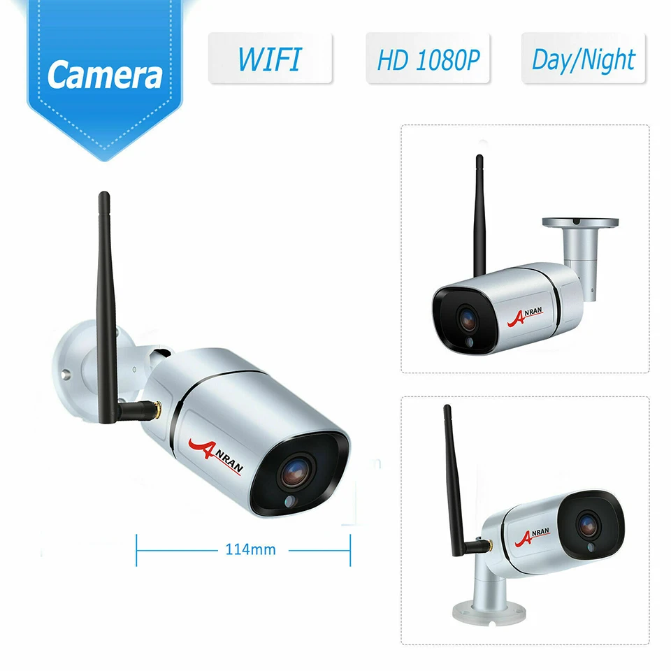 Водонепроницаемая наружная беспроводная IP-камера ANRAN H.265 1080P 4 канала Wi-Fi сетевой