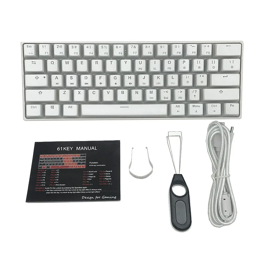 

PK61 Key Mechanical Keyboard USB Wired RGB Pudding Keycap Yellow Red Black Gateron Switch Gaming Mechanical Keyboard For Desktop