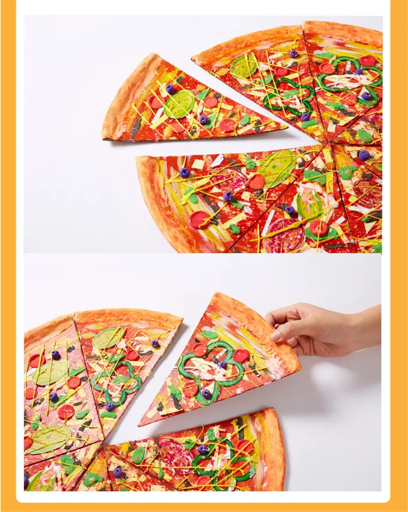 

Kindergarten children diy handmade creative art stickers pizza meal materials package