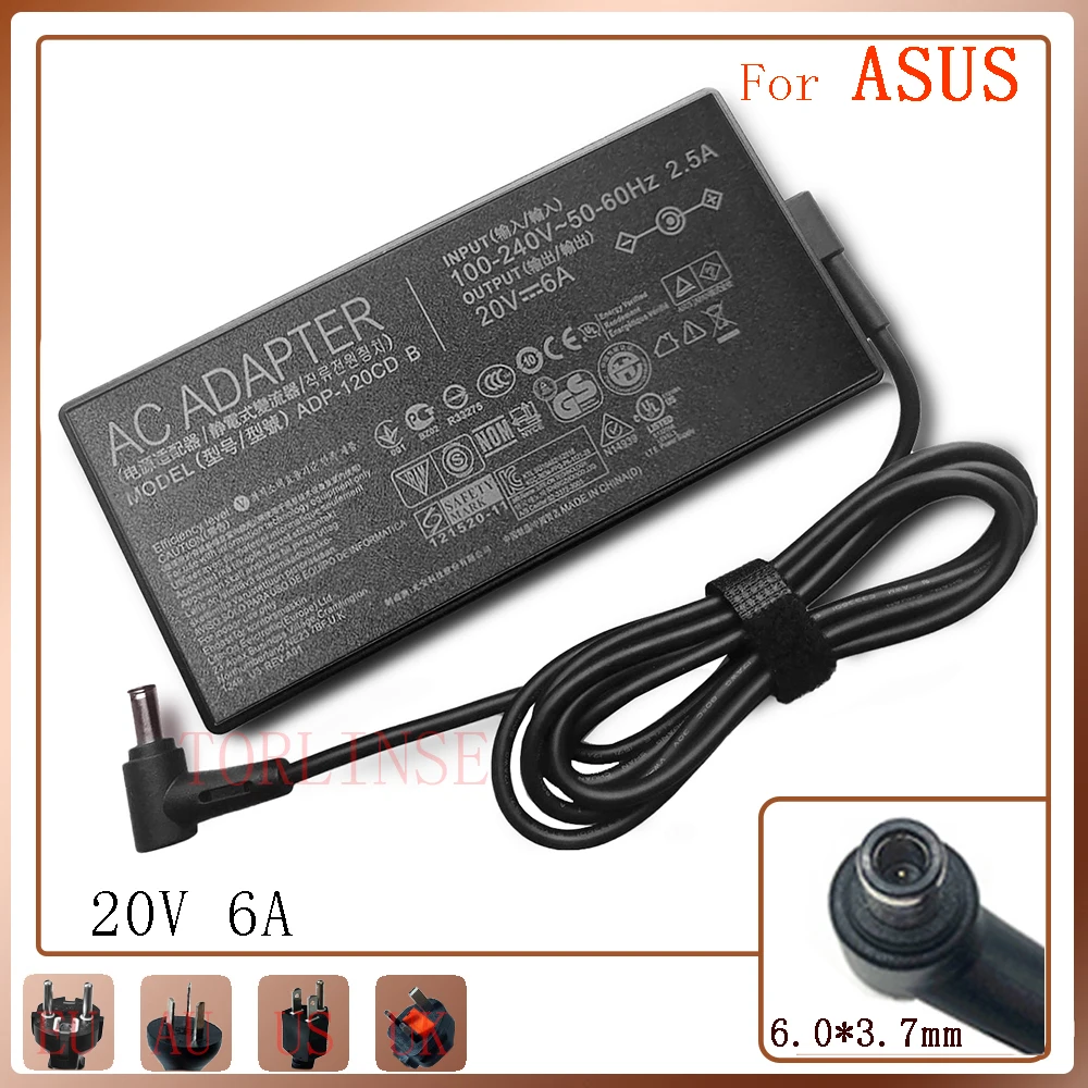 

Оригинальный адаптер для Asus A17-120P2A AC 20V 6A 120W, блок питания для ZENBOOK 15 UX534 VIVOBOOK PRO 15