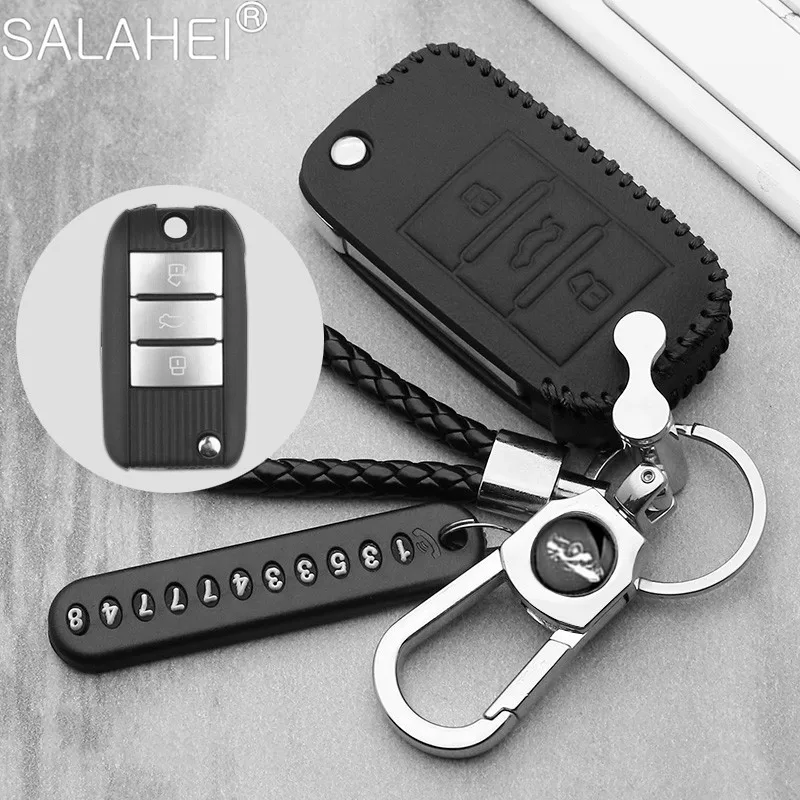 

Hand Sewing Luminous Leather Car Key Case Cover Holder Protection For Roewe RX5 MG3 MG5 MG6 MG7 MG ZS GT GS 350 360 750 W5 2017