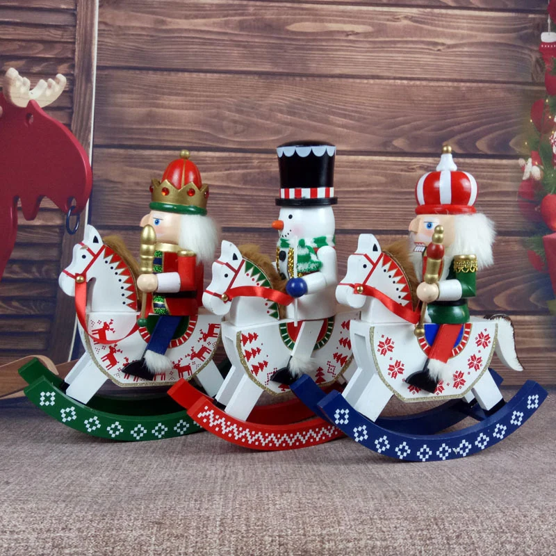 30 см креативный деревянный Щелкунчик качалка деревянная ремесла орнамент