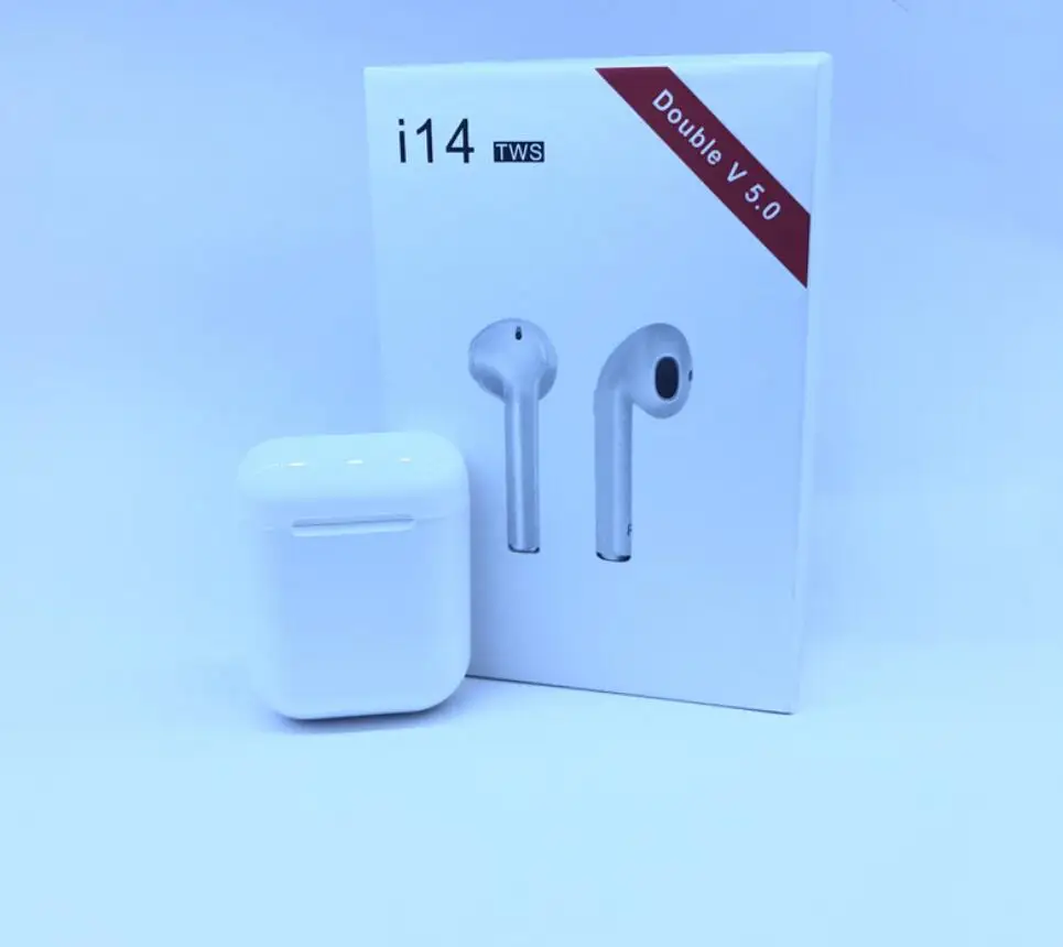 Наушники i14 TWS Bluetooth 5 0 беспроводные наушники с сенсорным управлением двойные для