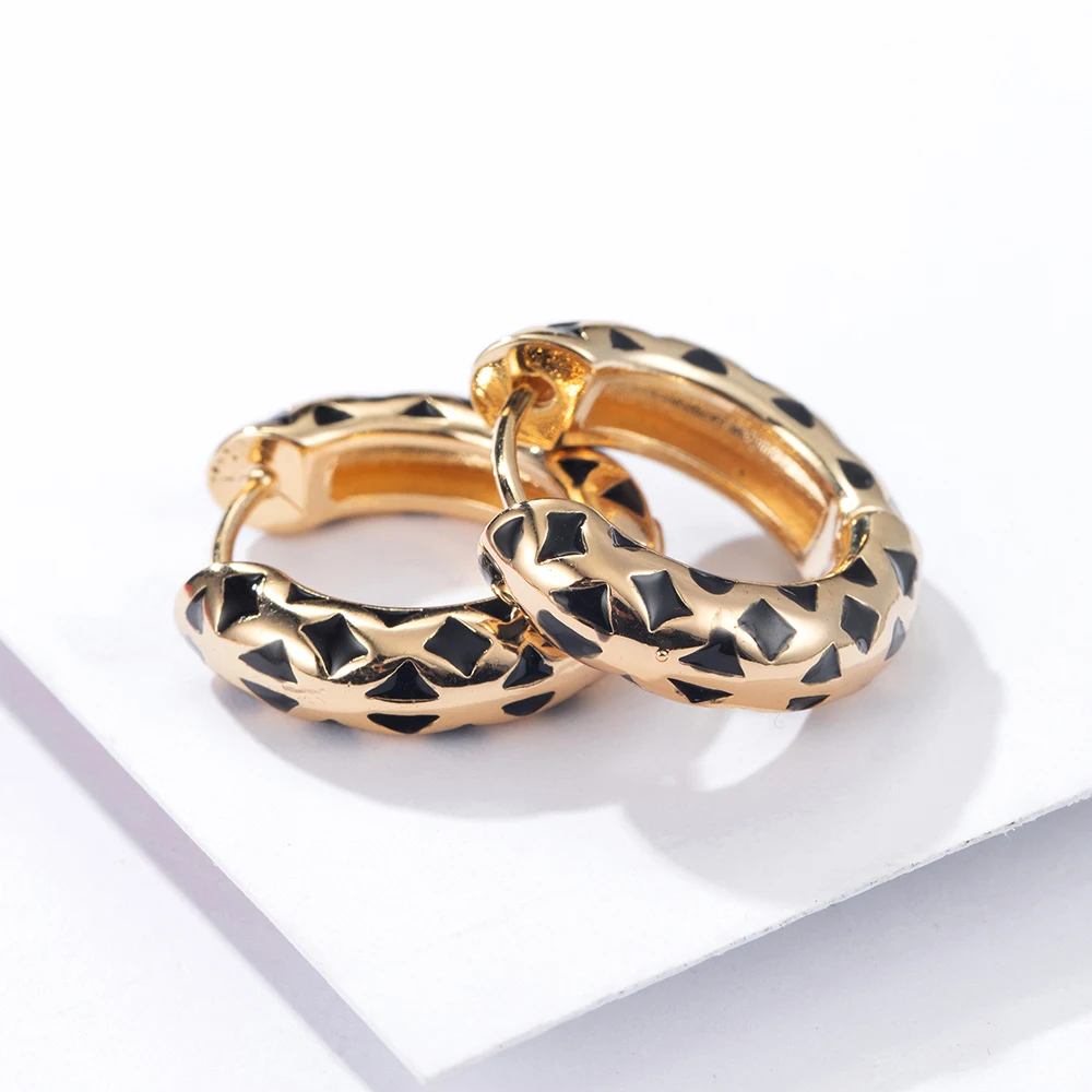 Sloong новые мини эмалированные металлические серьги кольца для женщин золотой