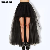 summer autumn plus size black skirts 2019 new wire yarn swallow tail skirt large scale sexy floor dragging half length skirt
