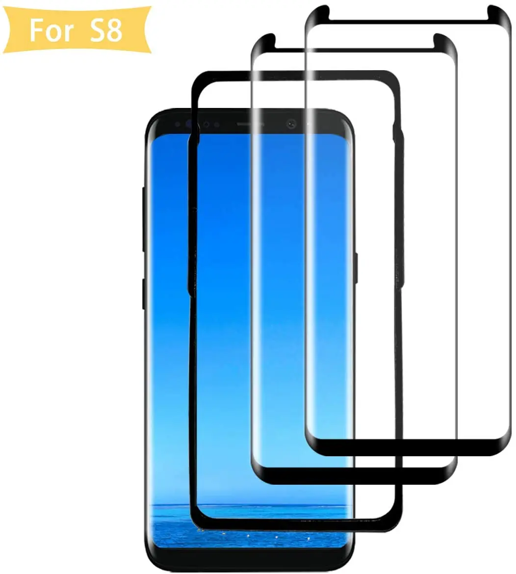 

LSYYSS S8 Screen Protector [2Pack], S8 Tempered Glass [Alignment Frame] [3D Curved][Case Friendly][Easy Installation] Screen