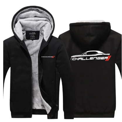 

2020 NEW hot Winter men Hoodies Fleece Hooded Thickenfor DODGE sweatshirt Outwear FashionJacket for male zipper coats