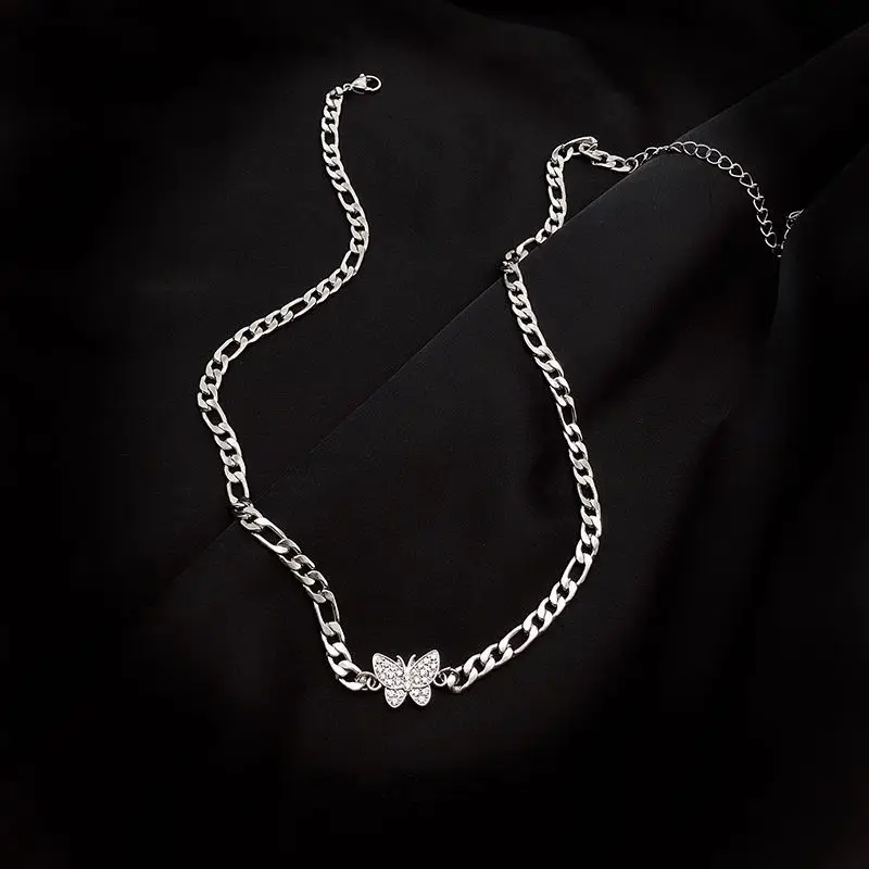 Женское Ожерелье чокер в стиле панк с бабочкой милые султанки хип хоп готика