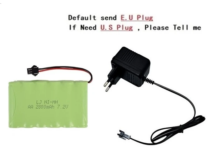 Navy Blue SM Plug) Ni-CD 7,2 в 2800 мАч батарея+ USB зарядное устройство для радиоуправляемых игрушек автомобиль Танк Поезд робот лодки пистолеты AA 7,2 в перезаряжаемый аккумулятор - Цвет: Navy Blue