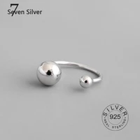 real 925 sterling silver finger rings for women small big balls trendy fine jewelry large adjustable antique rings anillos