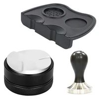 3 angle coffee tamper 51mm 304 stainless steel flat coffee tampers tool with double coffee mat espresso coffee set