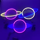 Неоновый светильник в форме планеты, подарок, двойное использование, эллиптическая светодиодсветодиодный цветная неоновая лампа, вывеска на стену, звездсветильник небо, освещение для украшения дома