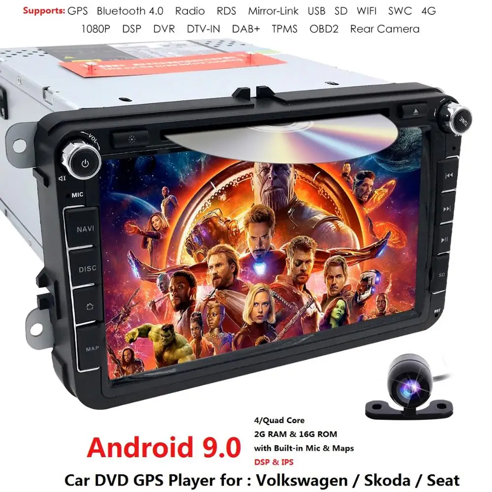 Новинка! Hizpo 8 &quotAndroid 9 0 Navigaton Автомобильный мультимедийный плеер для Seat Altea Skoda