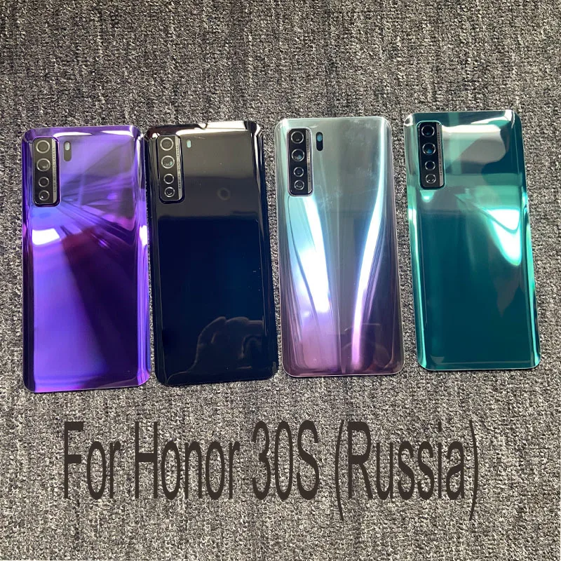 

New Back Housing For Huawei Honor 30S CDY-AN90 Battery Cover Rear Glass Door Panel Case With Adhesive (Russia Version)