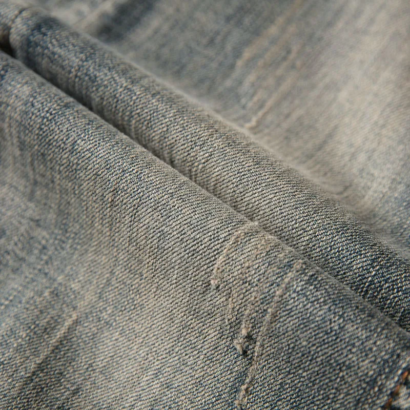

Calas jeans de algodo masculino de grife retr outono calas casuais jeans clssico fino WLB6 tamanho 37-42