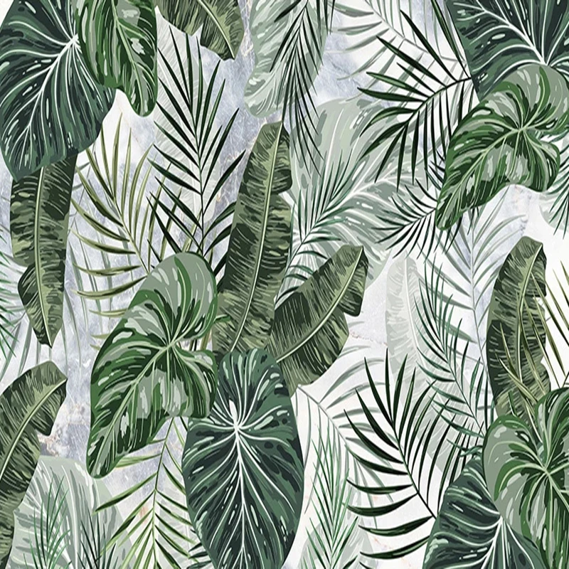 Custom Mural Wallpaper 3D Green Plant Leaf Fresco Living Room TV Sofa Restaurant Background Wall Painting Papel De Parede Sala |