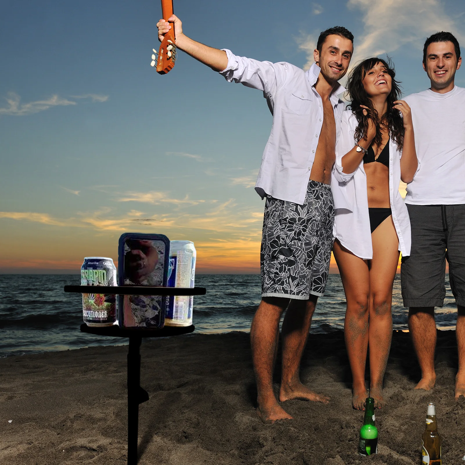 Portable Folding Wine Table Wooden Picnic With Round Desktop Outdoor Holder Travel Tools For Garden Beach Camping | Спорт и