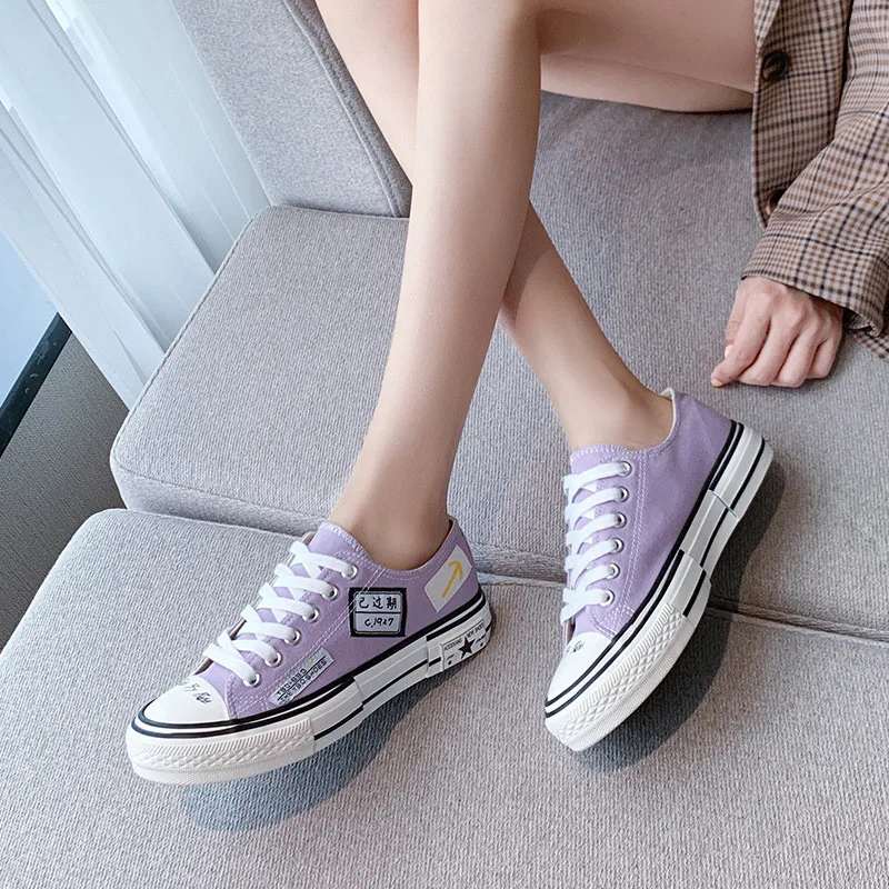 Новинка Женская парусиновая обувь Сезон весна Повседневная цветная женская на