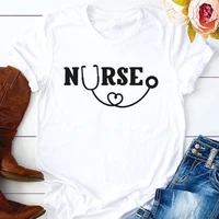 female t shirt nurse stethoscope print t shirt short sleeved summer female harajuku graphic t shirt top camisetas mujer