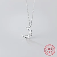 100 925 sterling silver female korean fashion little diamond pearl moon clavicle chain crescent necklace fine jewelry gifts